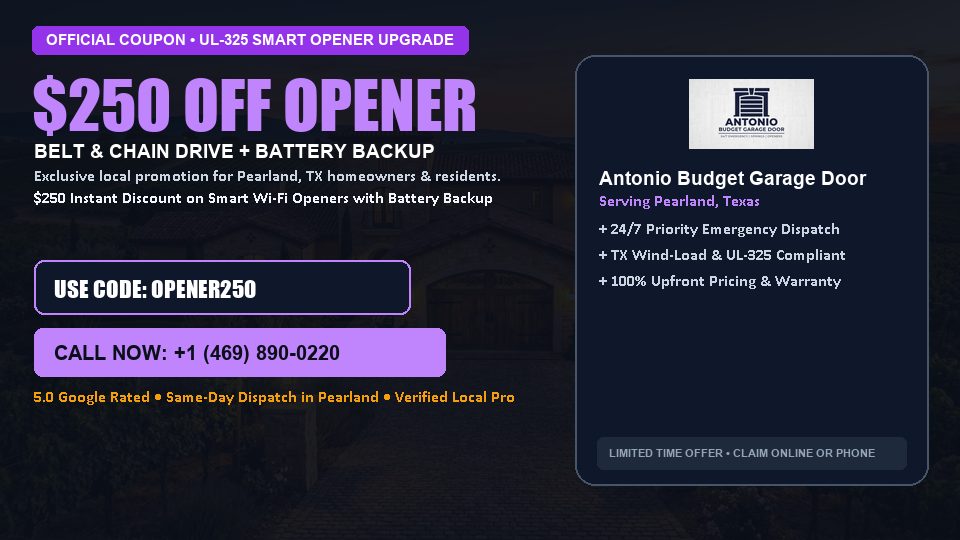 Antonio Budget Garage Door $250 OFF Premium LiftMaster Opener Installation